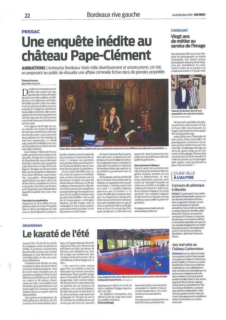 SO Une enquête inédite au château Pape Clément