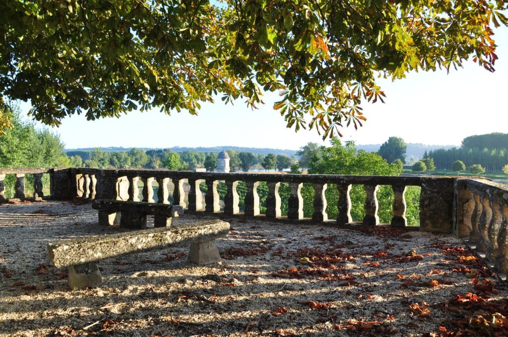 View of the park and chateau of Portets near Bordeaux